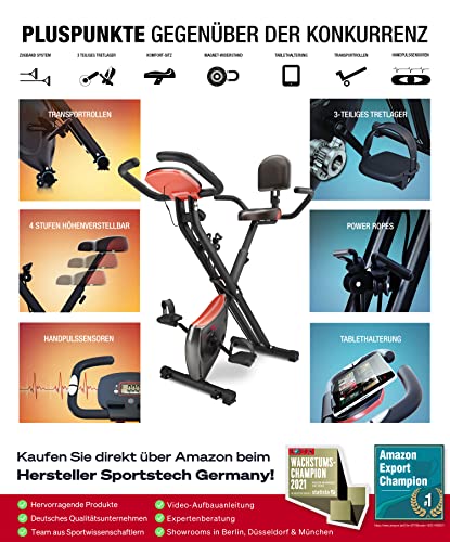 Sportstech Fitness Heimtrainer mit LCD-Konsole & Zugbandsystem | Deutsche Qualitätsmarke | Hometrainer Fahrrad mit… – Bild 3