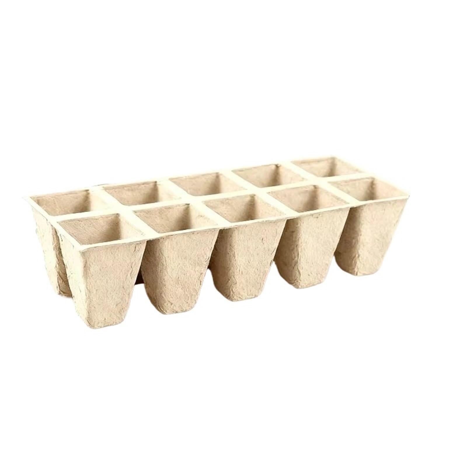 Anzuchtschale 10/12Grids Zell-Kindertöpfe for Sämling-Starter-Tablett, biologisch abbaubarer Zellstoffbecher, Gartenpflanzen-Keimungswerkzeug für Pflanzen(20Pcs 10 Holes)