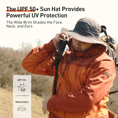 Image of Oversize XL XXL Large Wide Brim Waterproof UPF 50+ Bucket Sun Summer Travel Fishing Hiking Fisherman Hat Detachable Chin