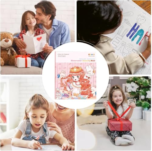 Image of Crackles for Beginner Watercolor Book - Painting Set | Painting Set - DIY Coloring Note-Book with Watercolor Princess & Rabbit Designs - (Pack of 2)