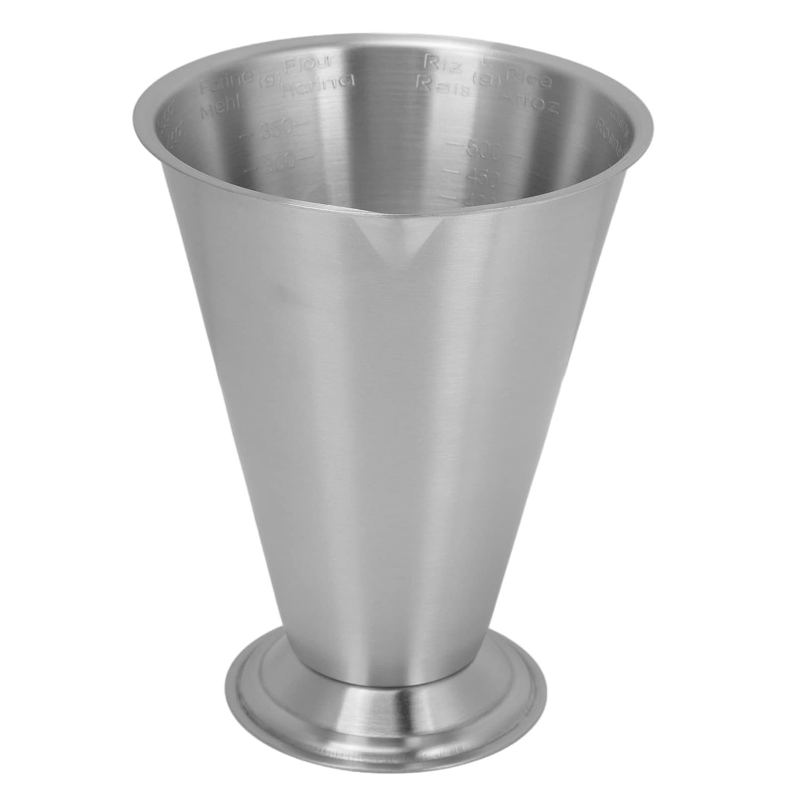 Stainless Steel Measuring Cup, Graduated Jigger with Spouts and Built In Tick Marks Milk Coffee Measuring Cup for or Dry