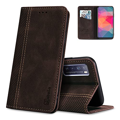 AKABEILA Cover per Honor 5X/Huawei 7 Mini Pelle Custodia per Honor 5X/Huawei 7 Mini Cover Flip Portafoglio Magnetica Stand Covers Frosted Porta Telefono Marrone scuro
