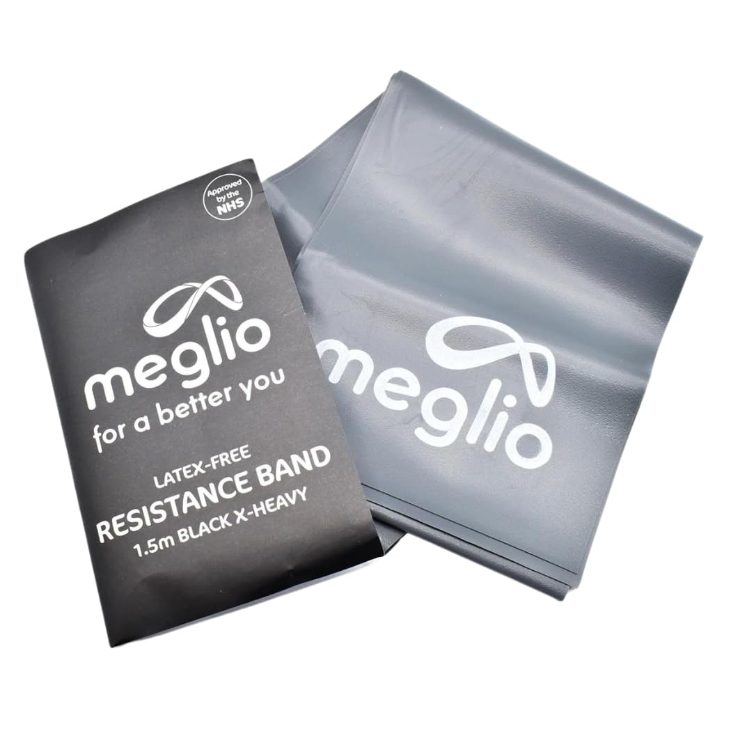 MeglioExercise Resistance Bands Roll - Latex Free Exercise Band for Women & Men, Pilates Band for Physiotherapy, Fitness Workout, Stretching, Yoga & Strength Training