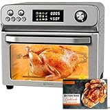 HYSapientia 26QT Stainless Steel Air Fryer Oven With Rotisserie 1800W Air Fryer Toaster oven,10 In 1 Countertop Oven