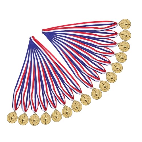 16 Medallas deportivas doradas de aleación de zinc con diseño vintage de espiga para colegios