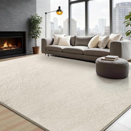 XSIVOD Soft Fluffy Shaggy Rugs Living Room & Bedroom 80x160cm Beige