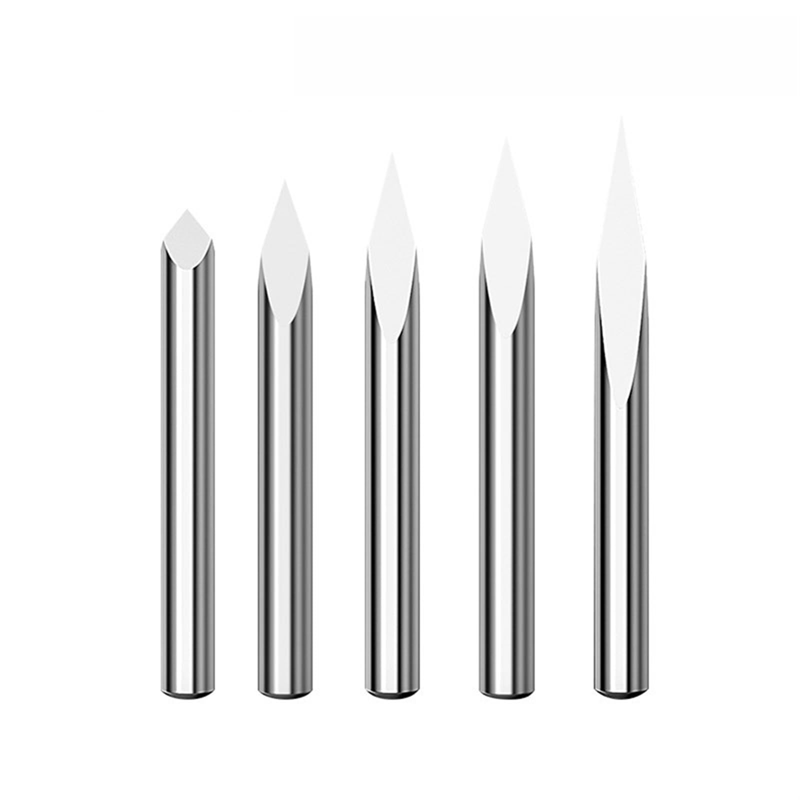 4mm Shank Carbide 3 Edge Engraving Bits 20-90 Degrees Tip 0.1/0.2/0.3mm Router Bit Woodworking Tools(4x0.1x20D)