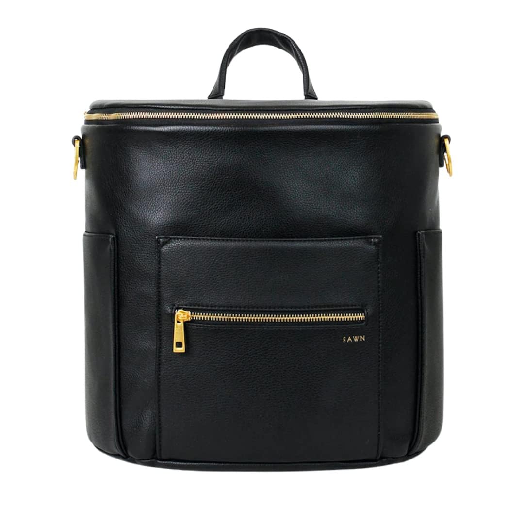 FAWN DESIGN The Original Diaper Bag, Faux Leather Diaper Bag Backpack, Vegan Leather, Large Capacity Baby Bag for Mom