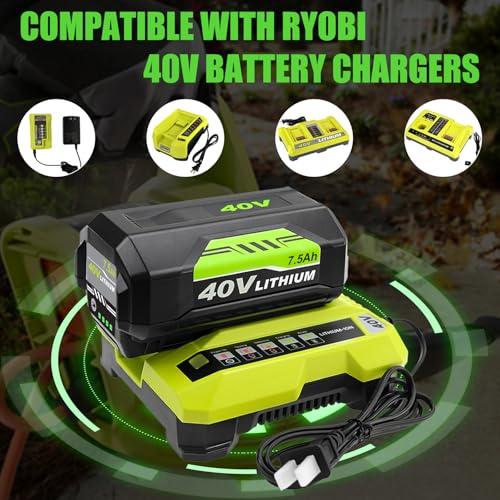 Image of 2Pack 7500mAh Replacement 40V Batteries for Ryobi 40V Battery Compatible with Ryobi 40Volt Battery OP40261 OP40404 OP40501 OP40602 OP4075A Power Tools