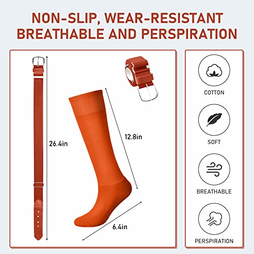 Zhanmai Baseball Belt and Socks Combo Adjustable Softball Socks and Elastic Waist Belt for Youth Boys Girls, Adult2