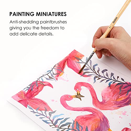 Grabie Paint Brush Set, Miniature Detail, 11 Pcs, Nylon Hair, Paint Brushes For Oil, Acrylic, Watercolor And Gouache, Detail Paint Brush With Natural Wood Handle, Great For Beginners And Professionals #TOP1