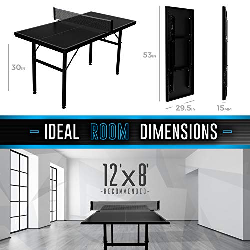 Franklin Sports Optima Mid Sized Table Tennis Table - Attach Net and Play - Indoor Apartment Sized Table for All Level Table Tennis Players - image 2