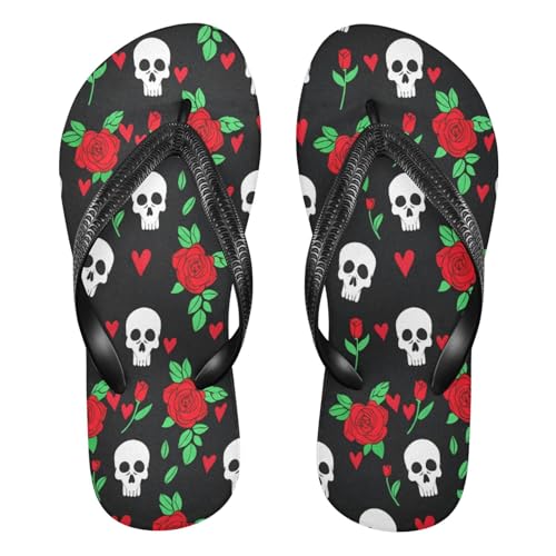 STAYTOP Rose Skull Flip Flops Sandals of Men's & Women's,Sandals Beach Slippers Shower Slides