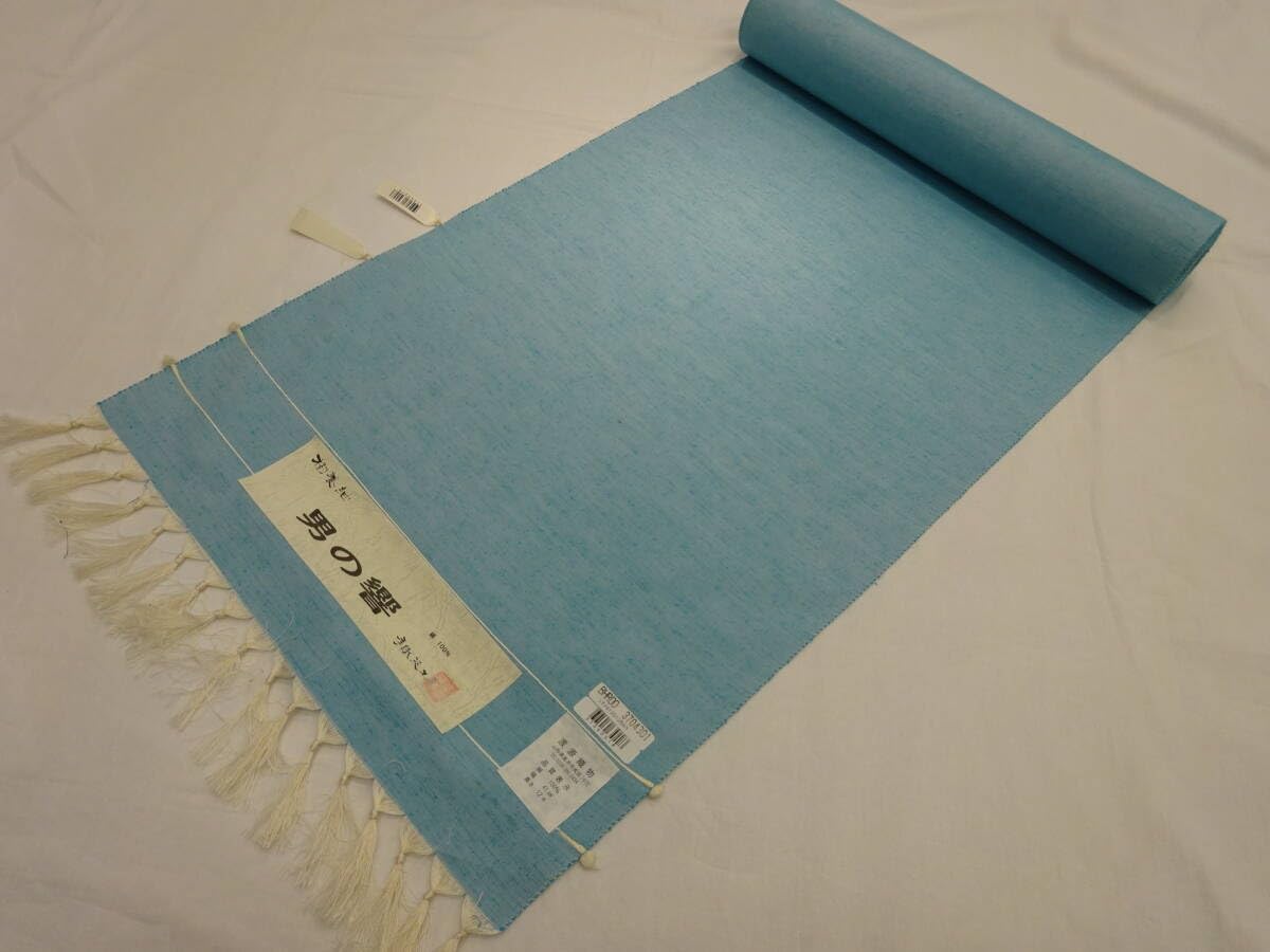 Amazon.co.jp: 男物 正絹 反物 山形県長井 渡源織物製手織り紬着尺