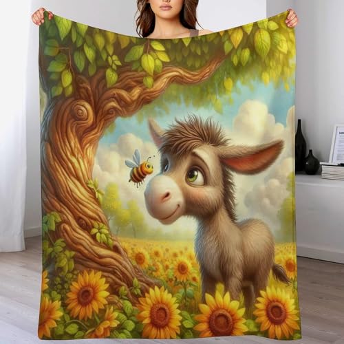 Couverture polaire âne douce en flannel, un plaid de lit idéal à offrir - 2