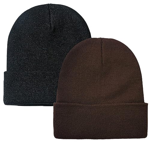 Image of ZOORON 1&2 Pack Beanie for Men Women Slouchy Beanie Hats Winter Knit Caps Soft Ski Hat Unisex