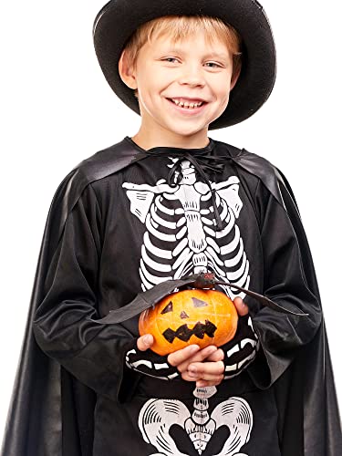 Bencailor 2 Pairs Halloween Glow in the Dark Fingerless Gloves Skeleton Knitted Skull Gloves Cosplay Costume Accessories4