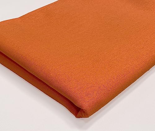 A-Express Tela de Algodón - 60 Pulgadas 150cm Ancho Por Metro - Material de Viscosa de 150 GSM - para Ropa, Forro de Cortinas, Sábanas, Vestidos, Fundas de Almohada - 2 Metro Naranja