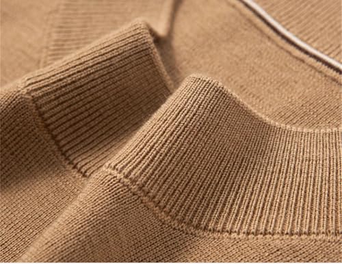 Men's Wool Sweater Semi-High Neck Spring Knit Soft Lightweight Pullover Solid Color Casual Jumper4
