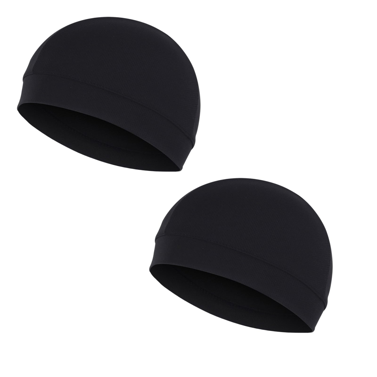 2 Pcs Skull Cap Beanies, Black Cycling Helmet Inner-Lined Hair Caps for Men Women, Lightweight Sleep Cap, Versatile Knitted Hats for Running Cycling and Sleeping