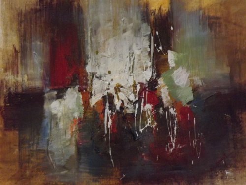 Peinture à l'huile colorée sur toile 50x60 cm pour salon moderne