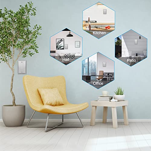 1-Gang Blank Decorator Metal Wall Plate - Stainless Steel Switch Outlet Cover,Brushed Finish, Silver (2-Pack, Single Blank) #TOP5