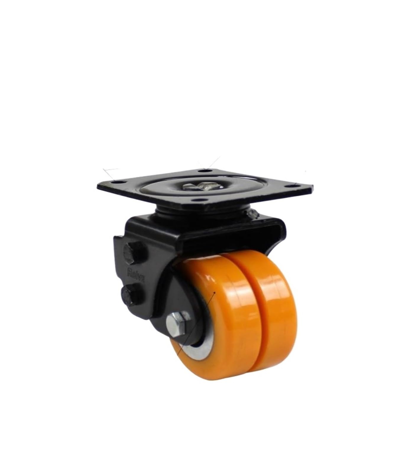 MXXDMOPD 1 piece package 3 inch silent caster spring shock absorber AGV swivel wheel robot heavy duty polyurethane(Orange)