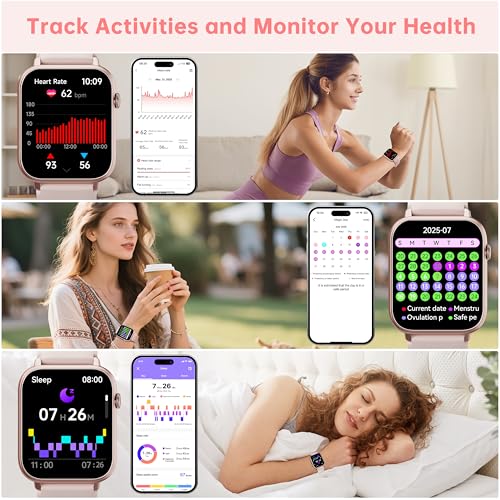 Image of Smart Watches for Women, 1.83 inch HD Touchscreen Fitness Tracker, Bluetooth Notifications /Calls, IP68 Waterproof, 100+ Sport Modes, 24 /7 Heart Rate & Sleep Monitor for iPhone Android iOS