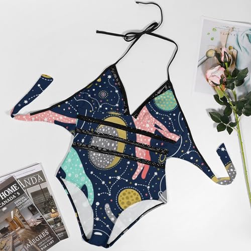 Maillot de bain une pièce chat de l'espace pour vos vacances à la plage - 3