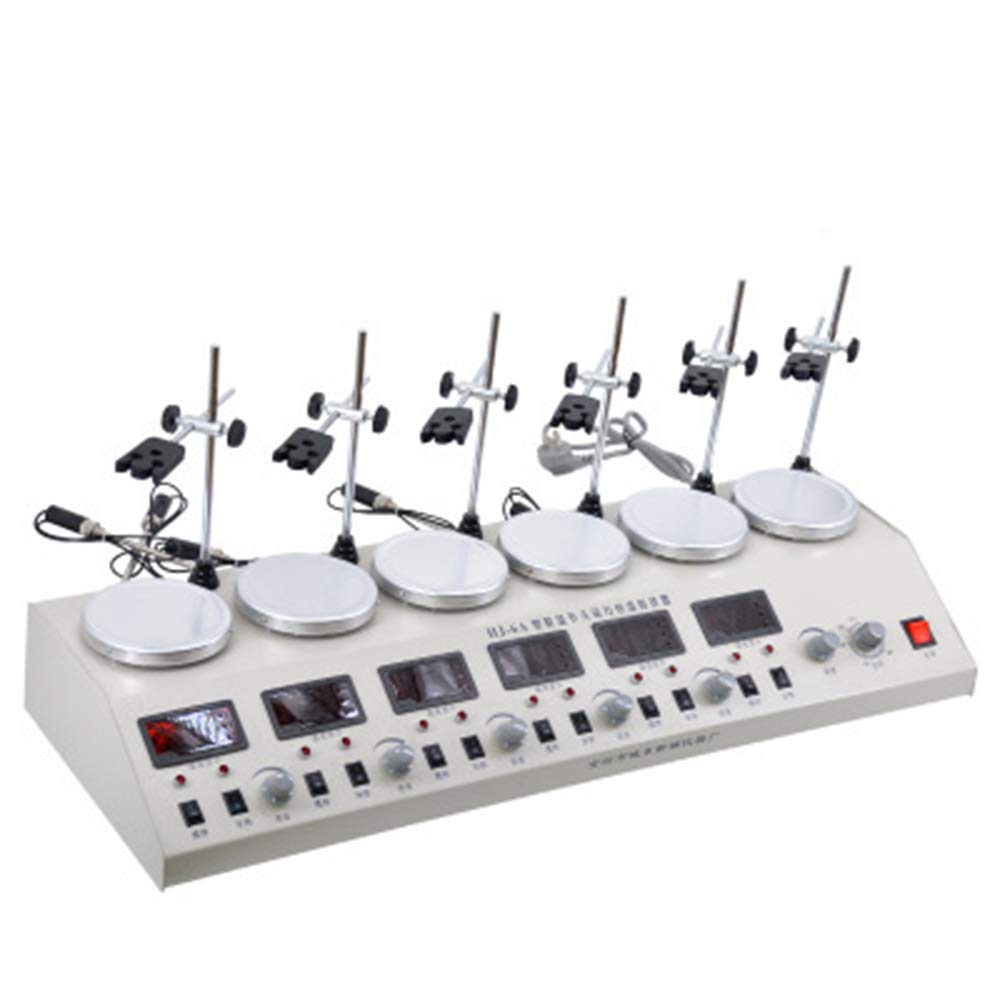 CGOLDENWALL HJ-6A 6 Köpfe Digital Temperatur Magnetrührer Mixer Kochplatte Labor Instrument (asynchron)