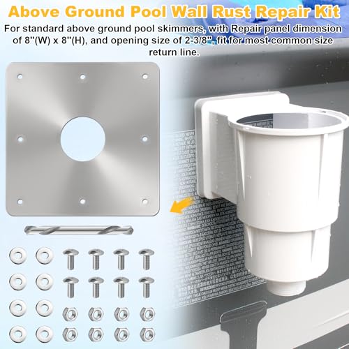 8x8-Inch Stainless Steel Pool Water Return Repair Kit with 2-3/8" Thru Hole by superbobi - Used condition - Image 3