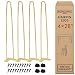 Interesthing Home Hairpin Legs for Dining and End Tables, Chairs and Rubber Floor Protectors, 28 Inches, Gold