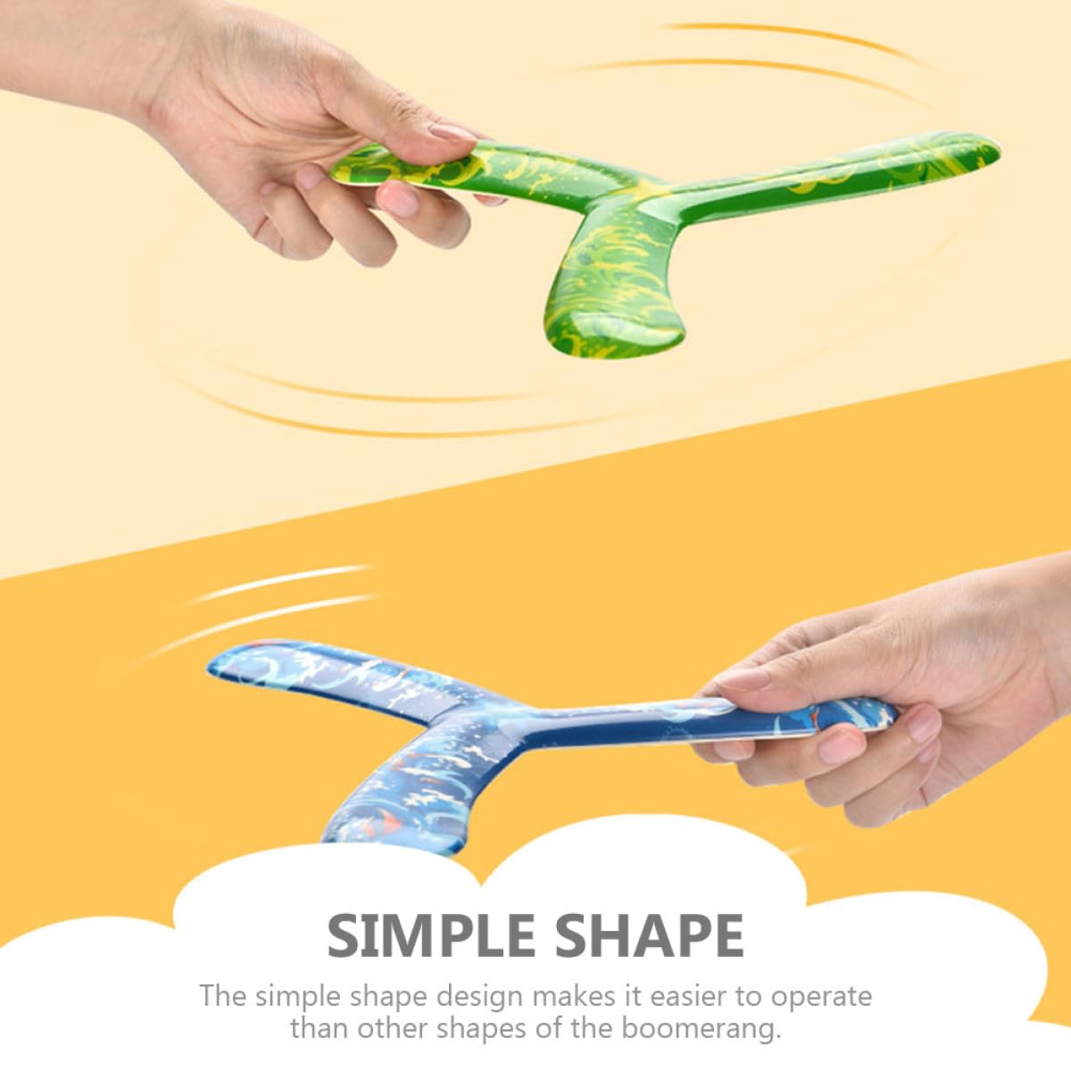 Giocattolo Boomerang per Ragazzo Ragazza 4 Pezzi, Sicuro e Leggero in Pu, Design Semplice a 3 Foglie, per Intrattenimento all Aperto e Campeggio