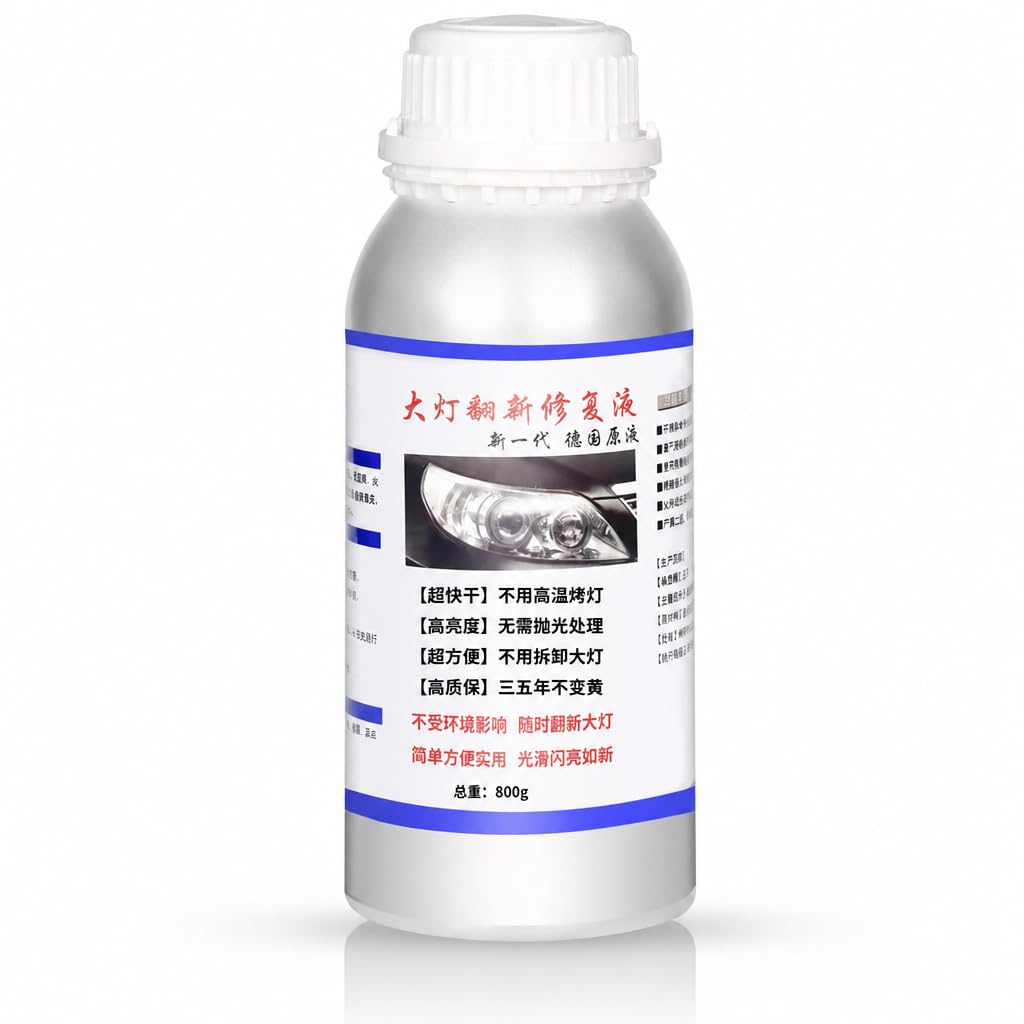 Polymère Liquide Restauration Phares 800ml Élimine Jaunissement Oxydation Rayures Phares Plastique Véhicules