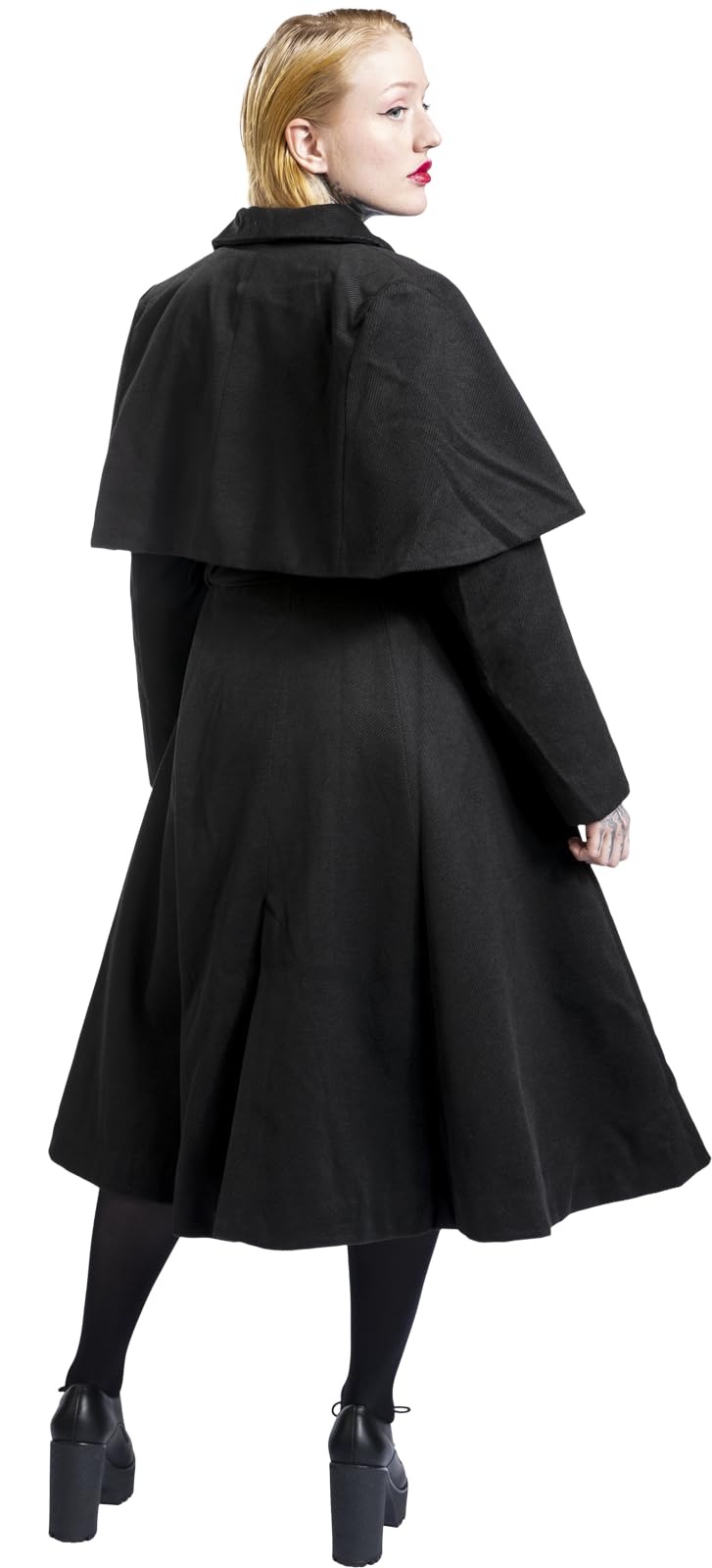 Hell Bunny Ingrid Coat Frauen Mantel schwarz Gothic