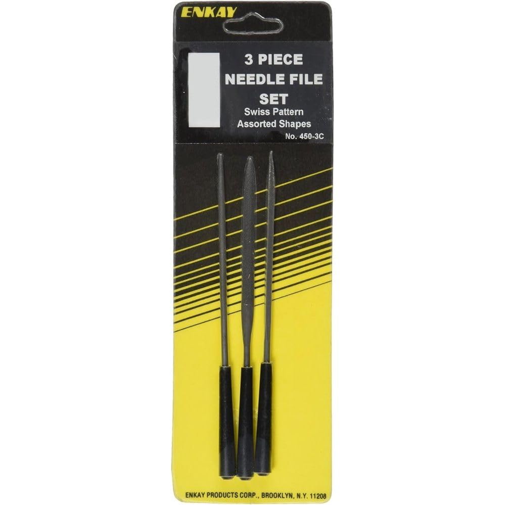 Juego de limas de agujas Enkay 450-3C con 3 piezas para modelismo y trabajos finos de bricolaje