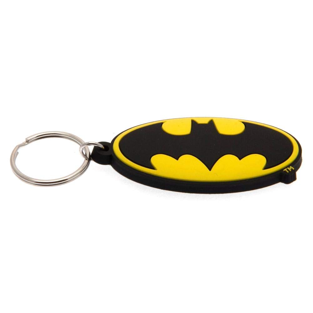 Pyramid International DC Comics-Batman Symbol Rubber Keychain, Metal, Black and Yellow, 4 x 6 x 1.3 cm