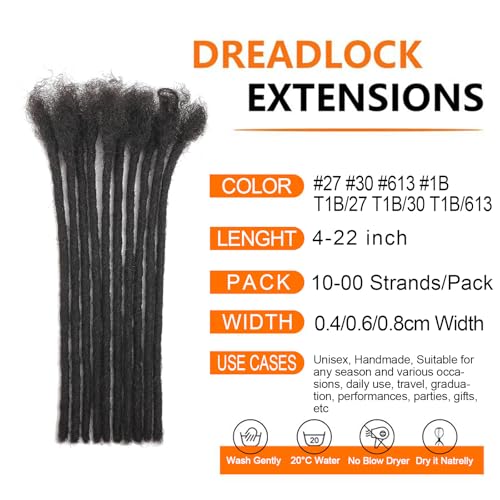 Loc Extensions Human Hair Dreadlock Extensions - 100% Natural