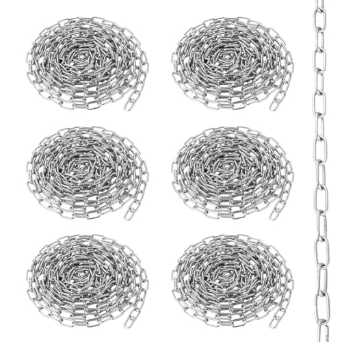 Quantità e dimensioni: Contiene 6 catene in acciaio inossidabile, ciascuna lunga un metro, lunghezza totale 6 metri, con maglie della catena spesse 2 mm.