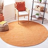 SAFAVIEH Vision Collection 3' Round Orange VSN606P Modern Ombre Tonal Chic Non-Shedding Area Rug