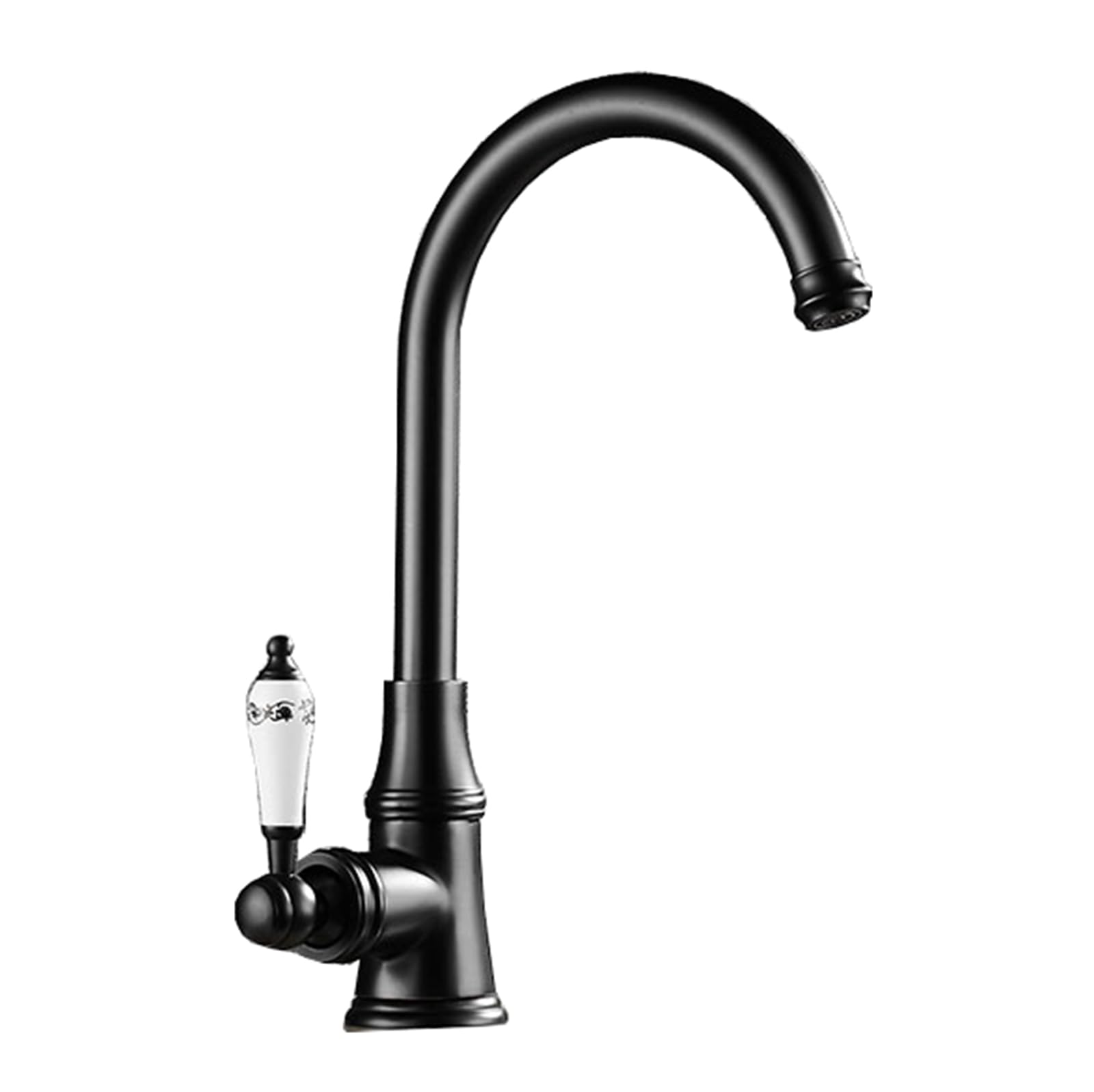ZYCHSJXA Sink Taps for Kitchen Black Hot and Cold Water Rotable Tap Single Handle Hole Brass