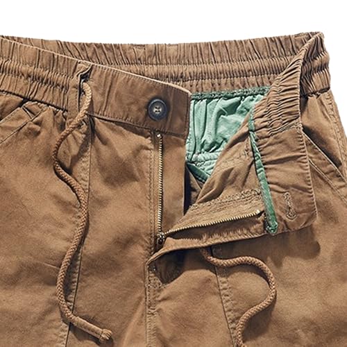 Shorts cargo rectos para hombre de algodón casual miniatura 3