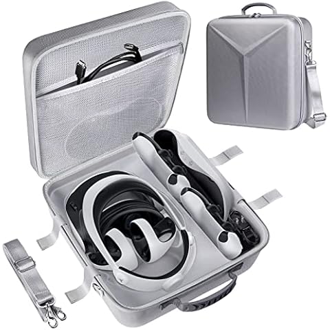 Hastraith Tasche für PSVR2 Konsole, Reisetasche mit Integrierter Reißverschlusstasche zur Aufbewahrung von Kleinem Zubehör, Tragbare Hand Tasche mit Schultergurt für PSVR2-Controller Cover