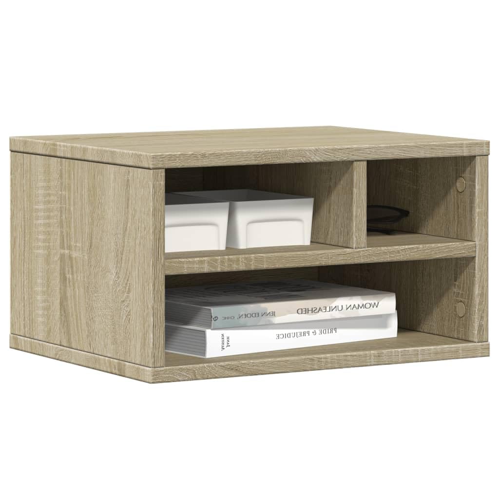Druckerständer Sonoma-Eiche 40x32x22,5 cm aus Holzwerkstoff, multifunktionaler Büro-Organizer mit viel Stauraum für Drucker, Akten und Bürobedarf, auch als Bücherregal