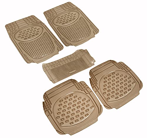 Image of Auto Hub Anty-Skid Rubber Car Floor Mats for Tata Tiago,Automotive Floor Mats - Smoke-Set of 5