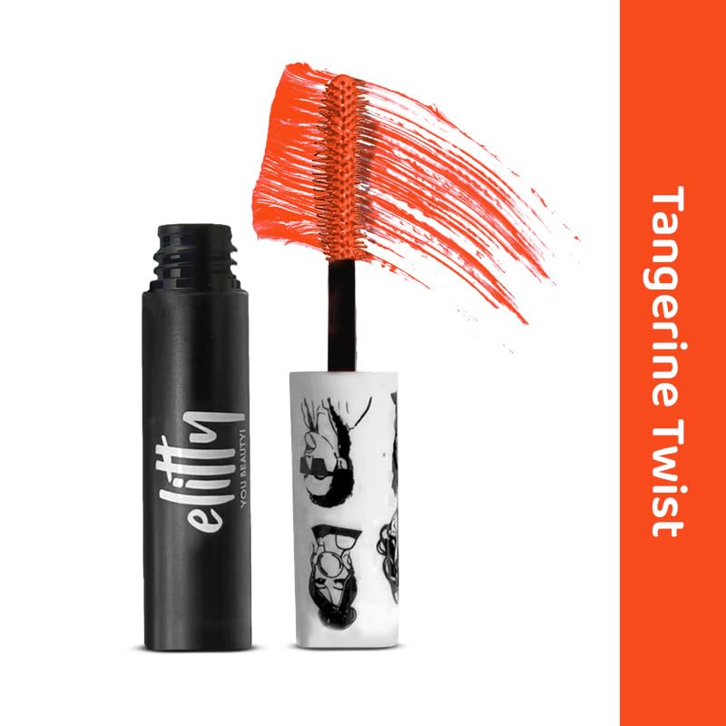 Image of Elitty Pop Colored Lush Lashes Mascara-Tangerine Twist(Orange), Waterproof,Smudge proof,Curling and lengthening, Infused with Witch Hazel and Almond Oil, Vegan & Cruelty Free-5 ML Each