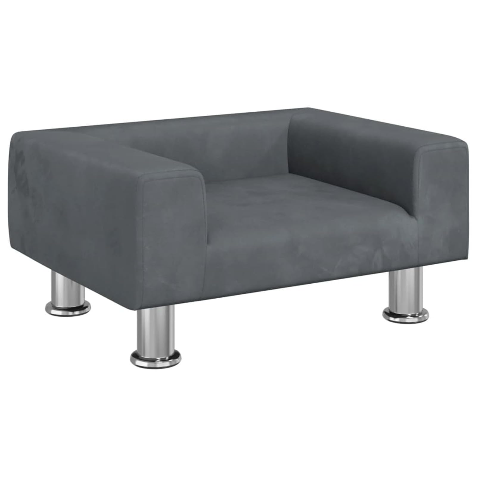 Homgoday Ciemnoszare aksamitne legowisko dla psa 50 x 40 x 26,5 cm, legowisko dla psa dla zwierząt domowych i kota struktura łóżka dla psów produkt dla zwierząt domowych i zwierząt