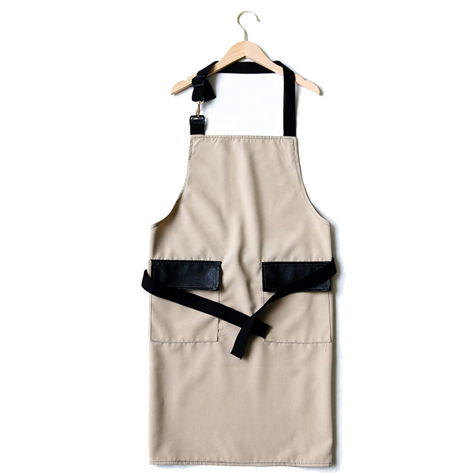 FMSBSC Cotton Kitchen Apron for Cooking- Mens And Womens Professional Chef Or Server Bib Apron,Gray,Large