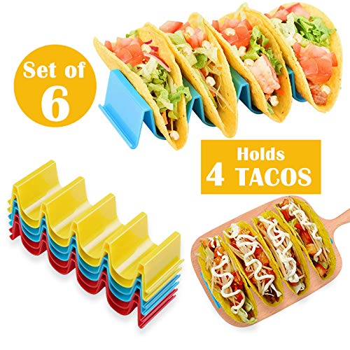 Taco Holder, taco holder stand Set of 6,PP Health Material Taco Rack, Good