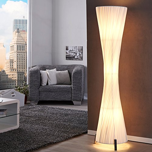 Preisvergleich Produktbild Lounge Designer STEHLAMPE SILUETA Bodenlampe Wohnzimmerlampe 160 cm weiß